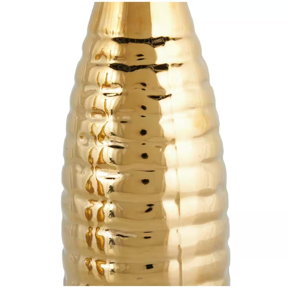 Golden Harmony™ Textured Ceramic Vase Set (3-Piece)