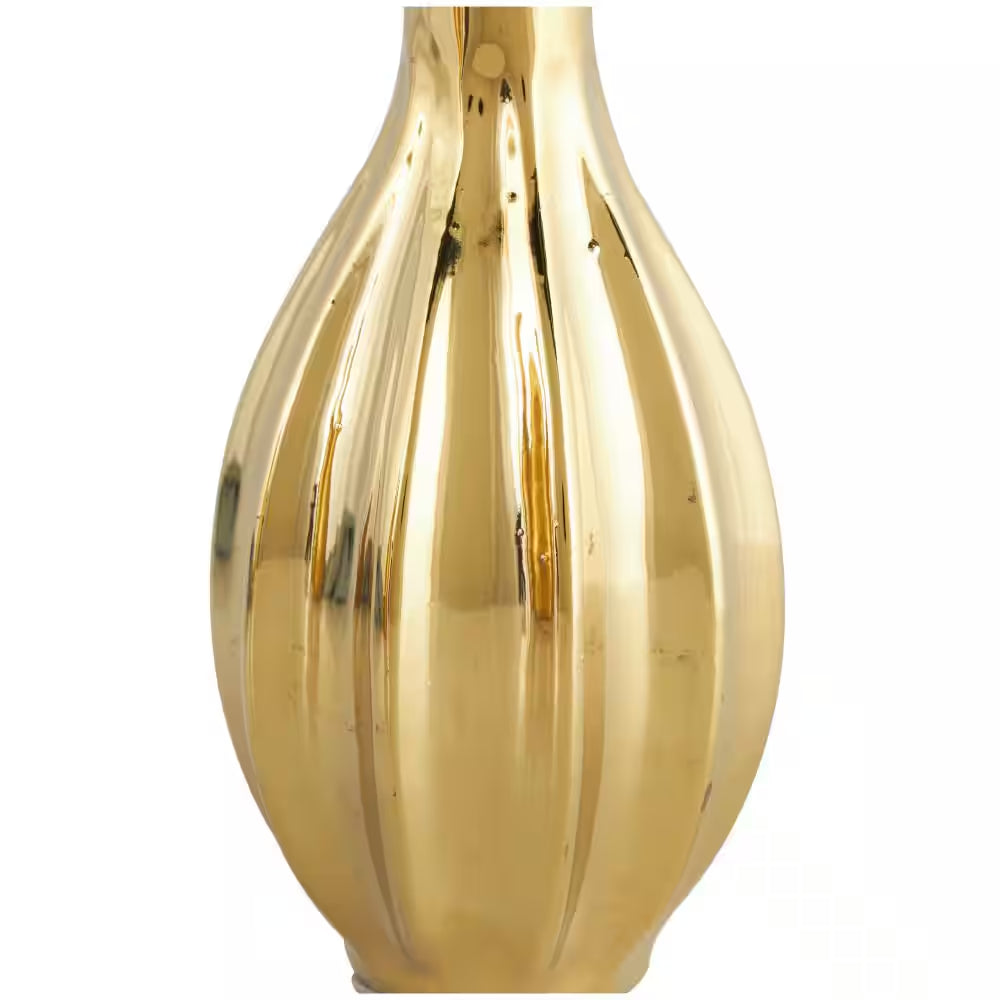 Golden Harmony™ Textured Ceramic Vase Set (3-Piece)