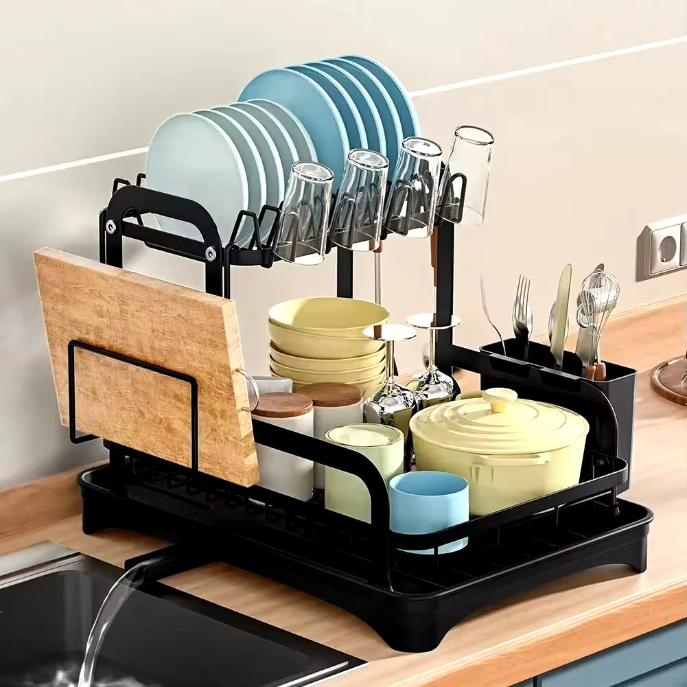 KitchenFlow™ - Dish Drainer | Space-Saving Drying Rack