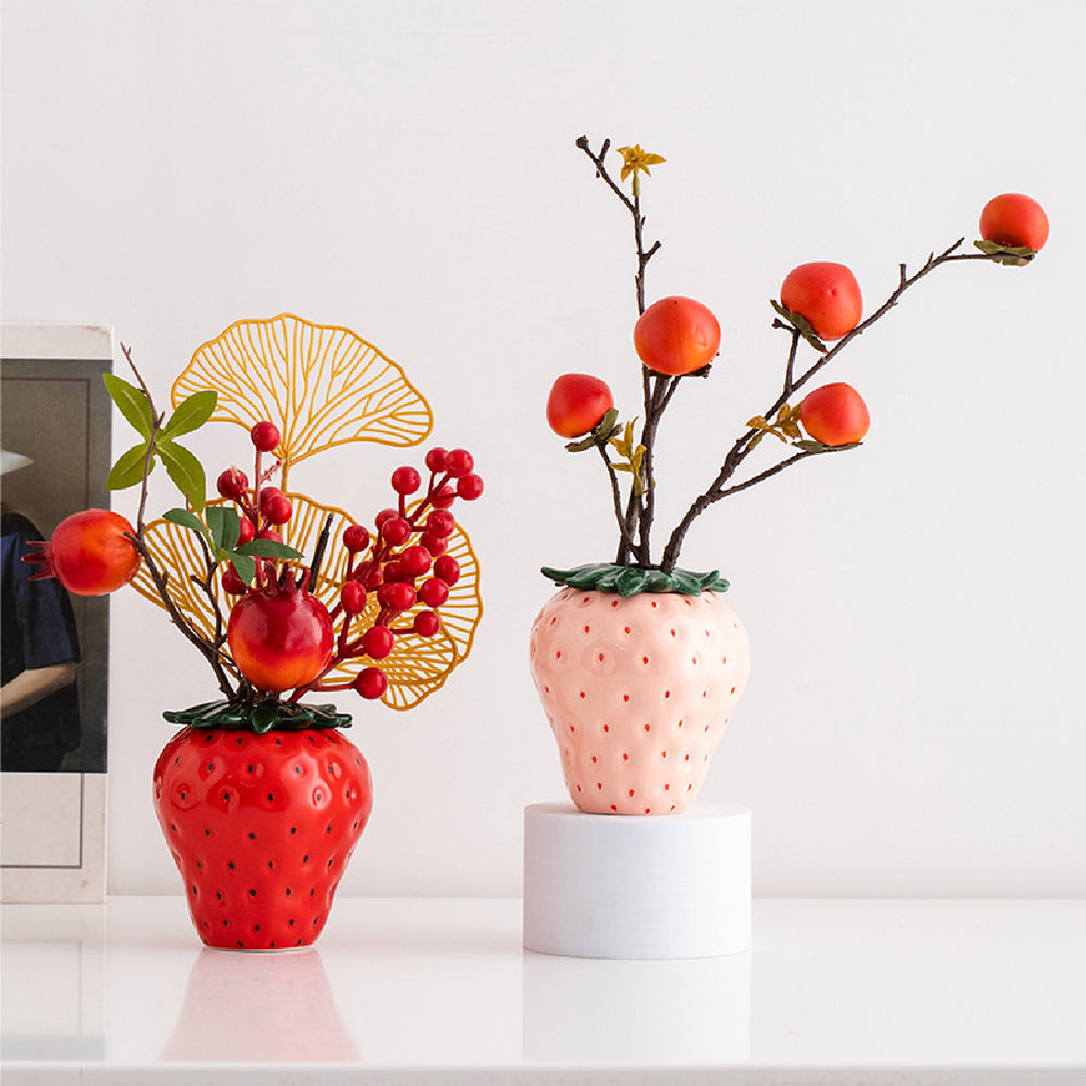 Ceramic Strawberry Vase