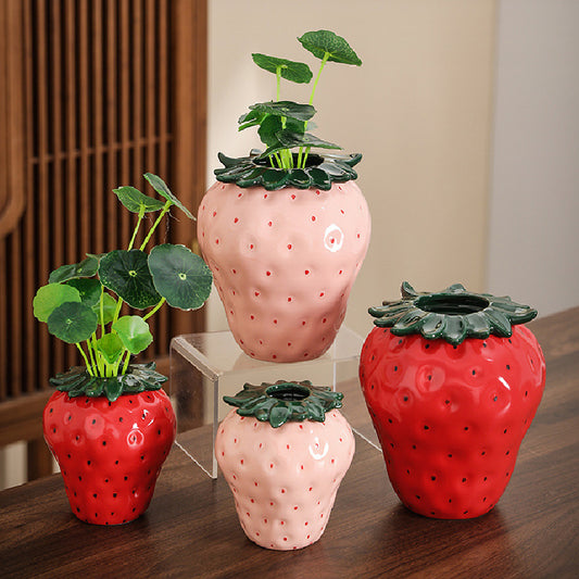 Ceramic Strawberry Vase