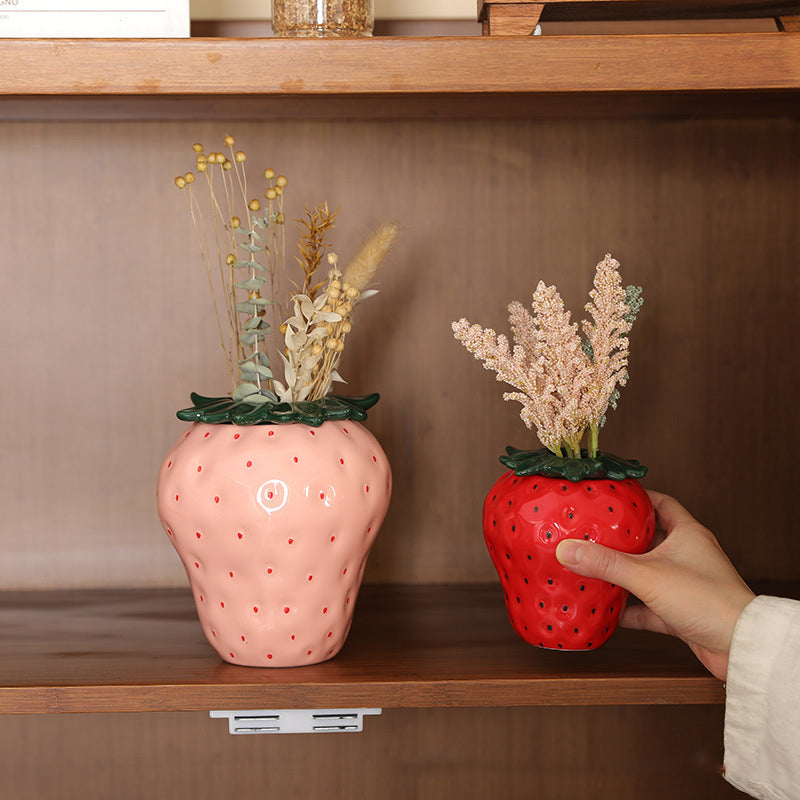 Ceramic Strawberry Vase