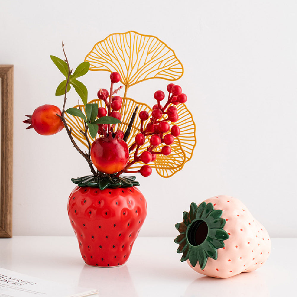 Ceramic Strawberry Vase