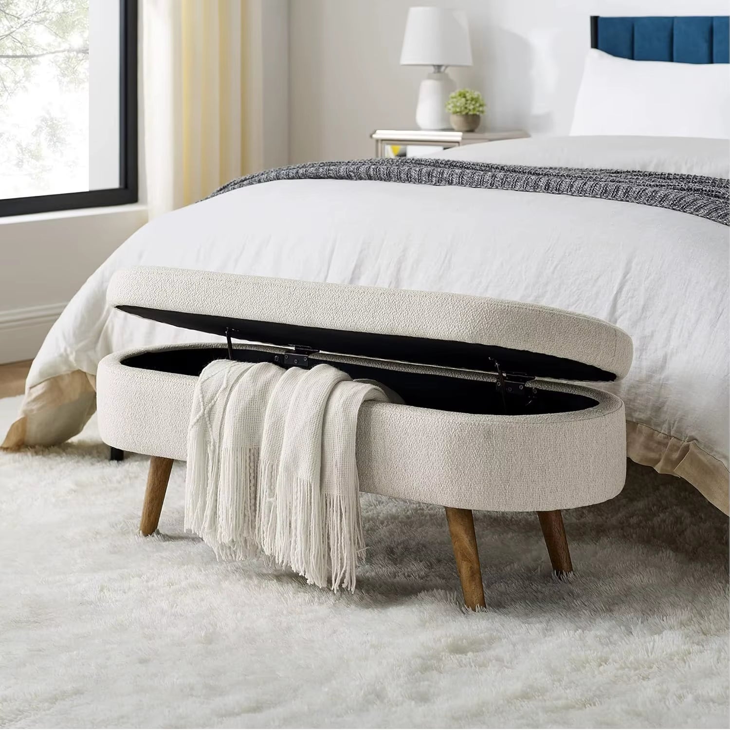Boucle Storage Ottoman