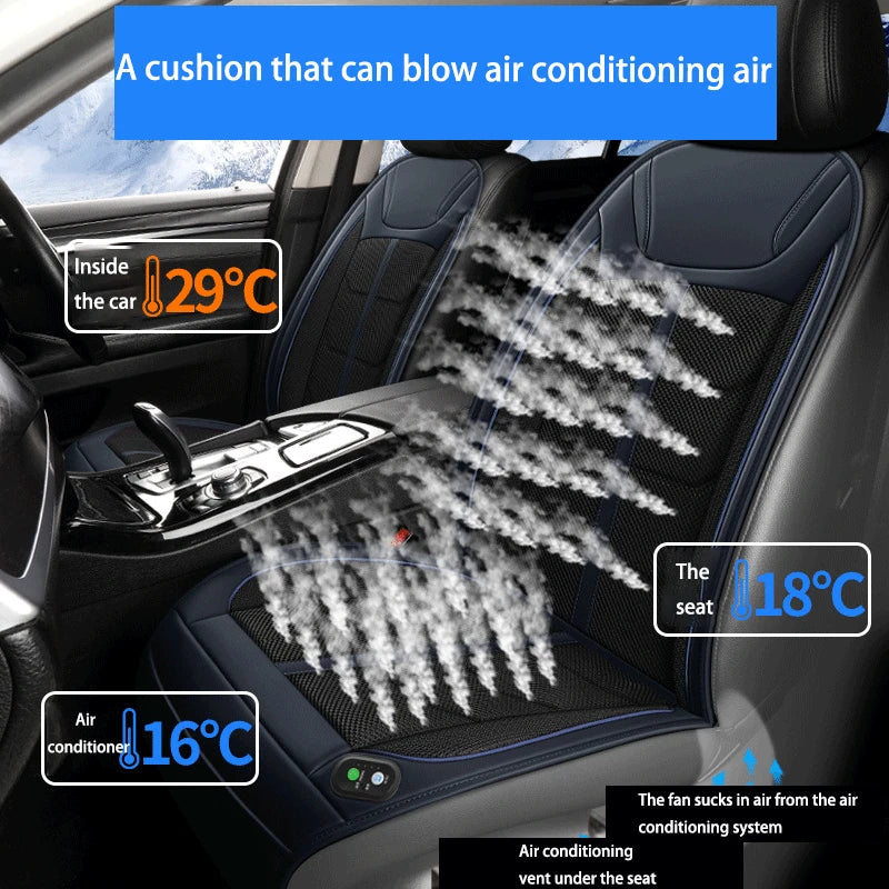 Summer Universal Car Ventilation and Cooling Massage Seat Cushion 12V Blow and Suction Mode Seat Cushion Automotive Accessories