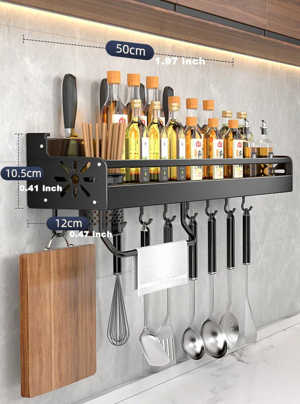 KitchenFlow™ - Wall Shelf | Spice & Utensil Storage Rack