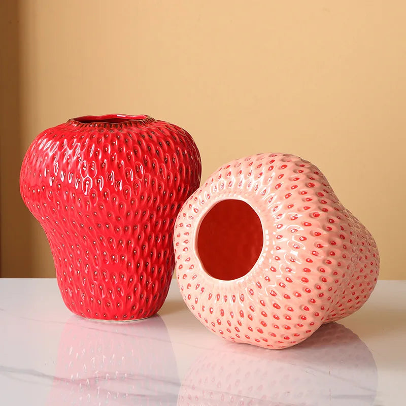 Ceramic Strawberry Vase