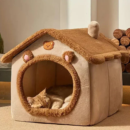 FurryFort™ Foldable Cat & Puppy Bed | Ultra Soft & Washable