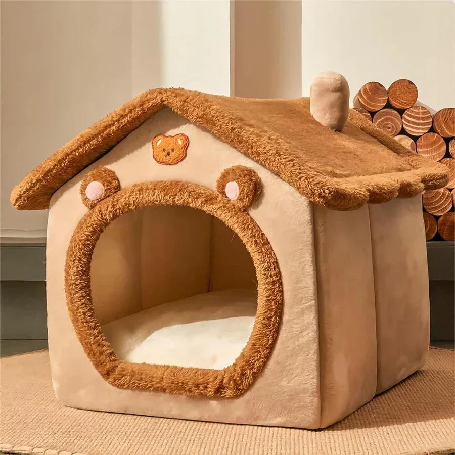 FurryFort™ Foldable Cat & Puppy Bed | Ultra Soft & Washable