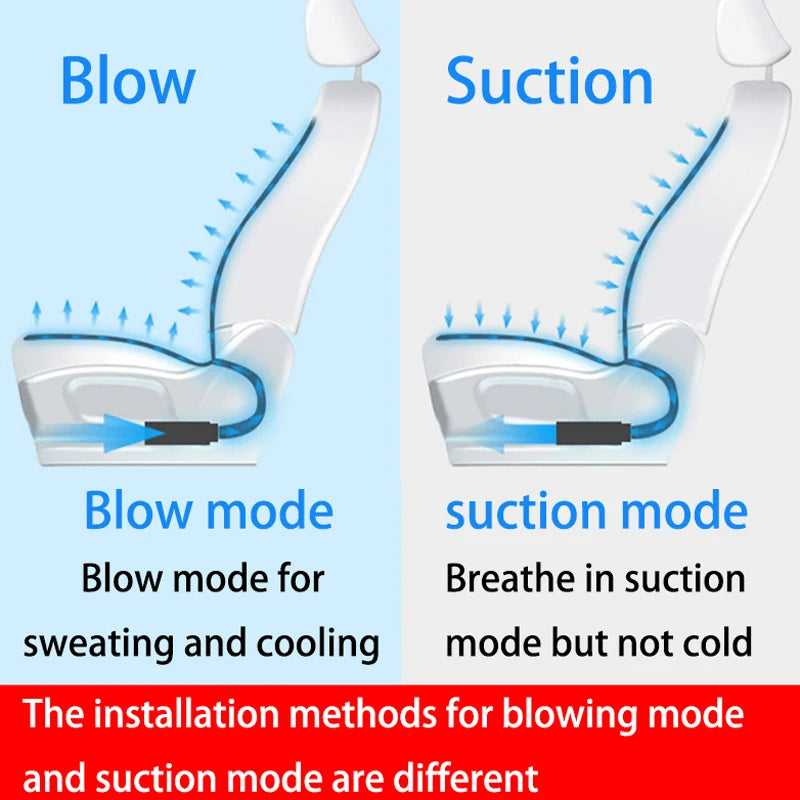 Summer Universal Car Ventilation and Cooling Massage Seat Cushion 12V Blow and Suction Mode Seat Cushion Automotive Accessories