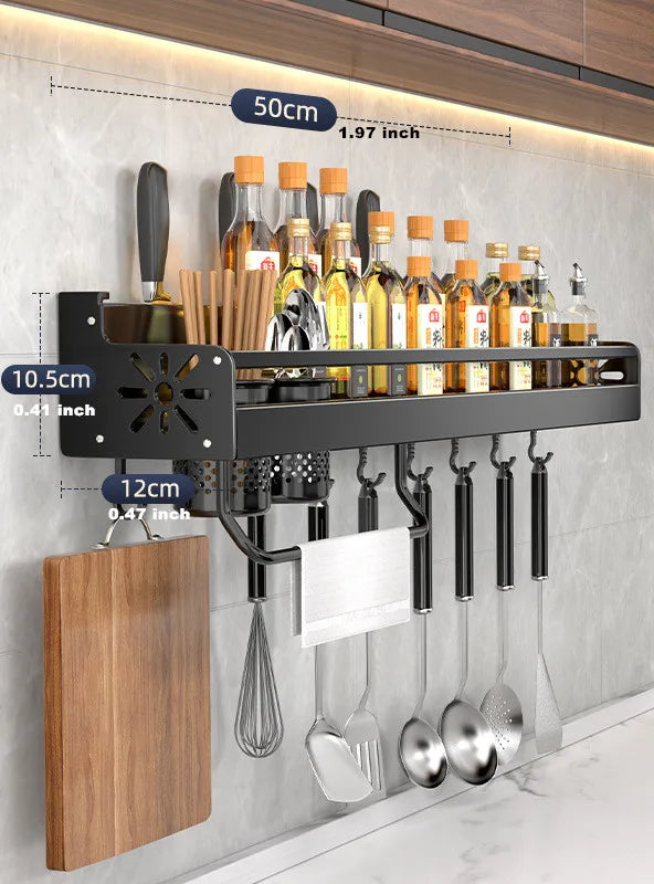 KitchenFlow™ - Wall Shelf | Spice & Utensil Storage Rack