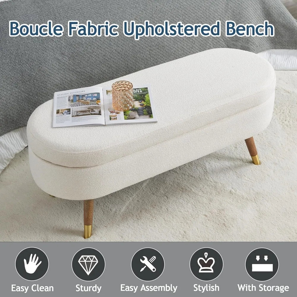 Boucle Storage Ottoman